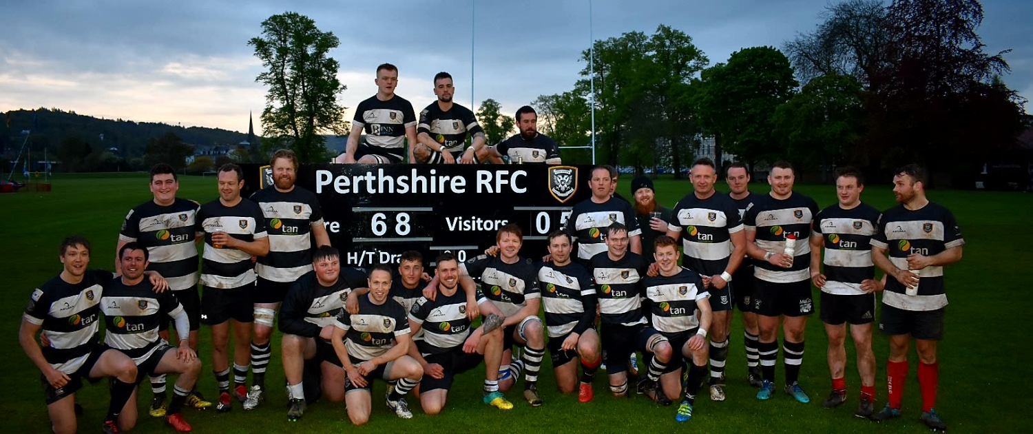 150th Anniversary Team Photo & Score 150th Anniversary Match, James Fleming, Perthshire Rugby